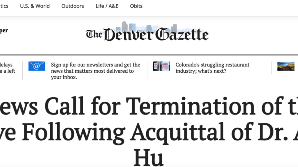 UCA in the News: “UCA Renews Call for Termination of the China Initiative Following Acquittal of Dr. Anming Hu