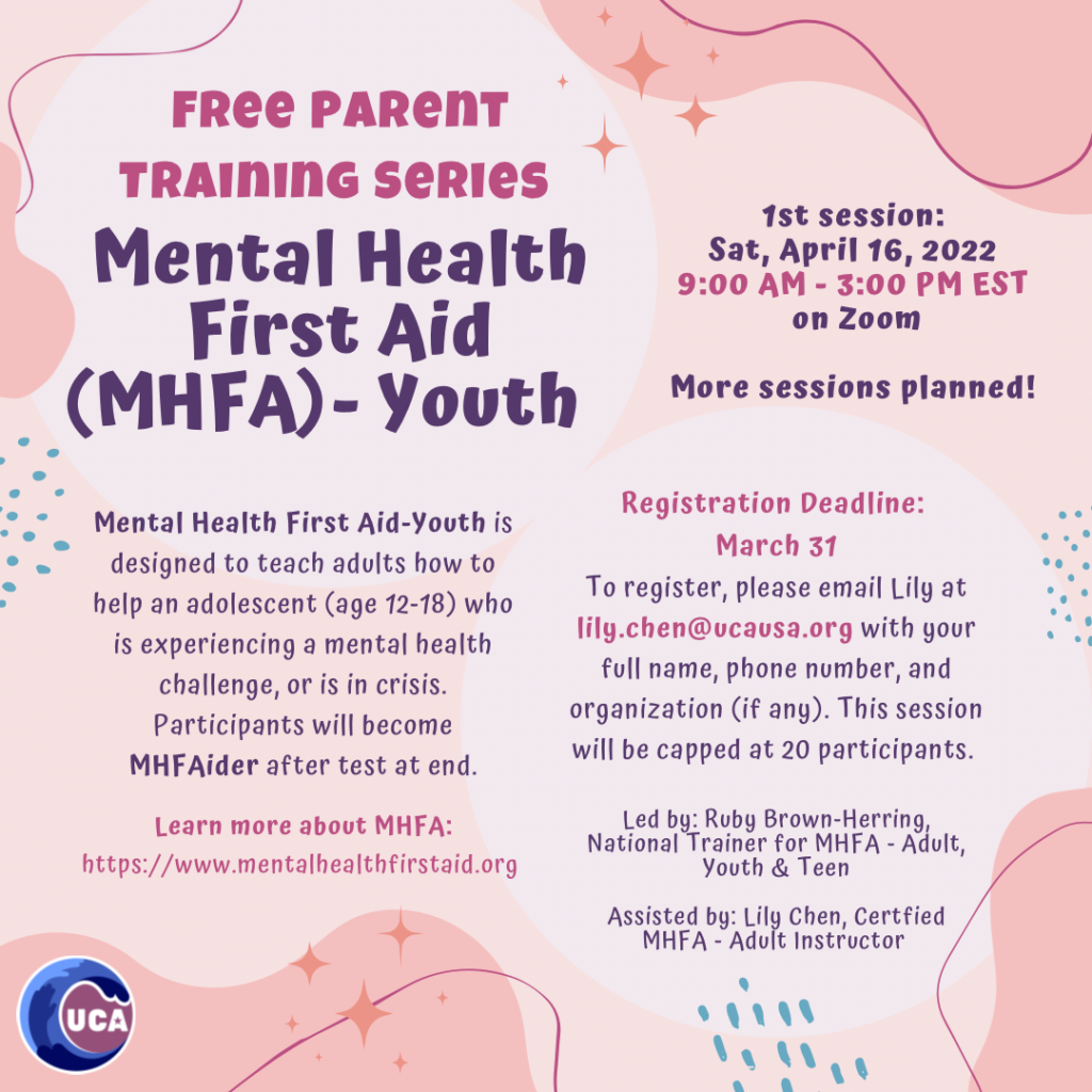 UCA WAVES Mental Health First Aid (MHFA) – Youth Training on 4/16