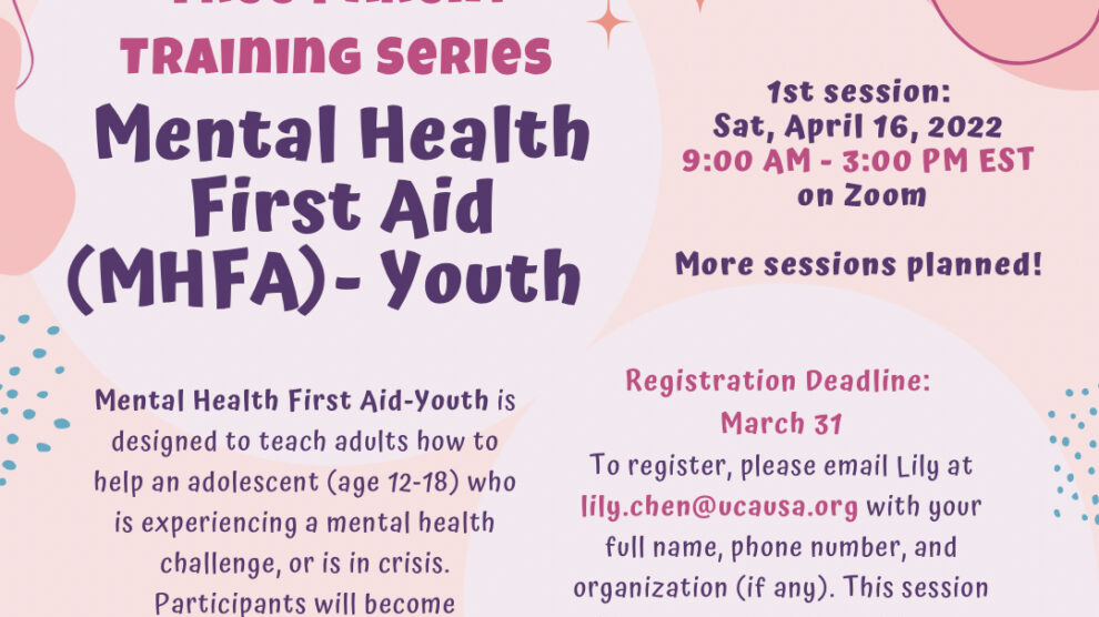 UCA WAVES Mental Health First Aid (MHFA) – Youth Training on 4/16