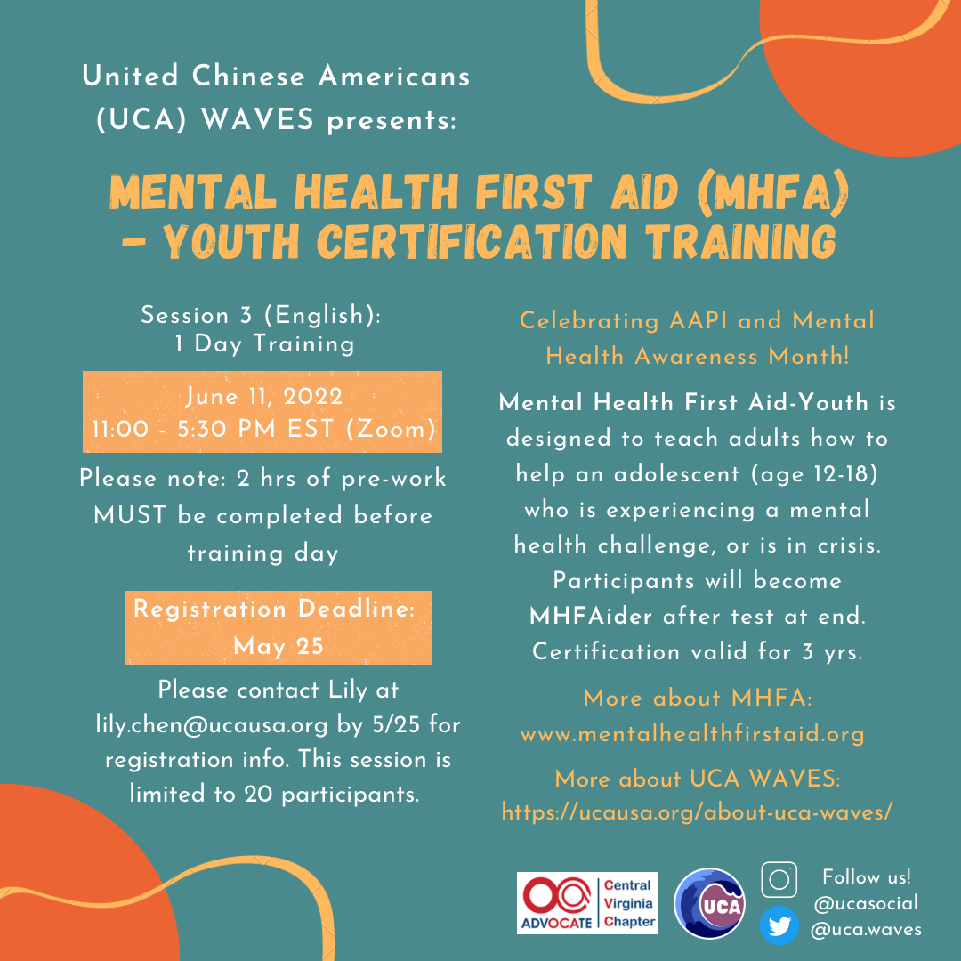 UCA WAVES Mental Health First Aid (MHFA) – Youth Training on 6/11