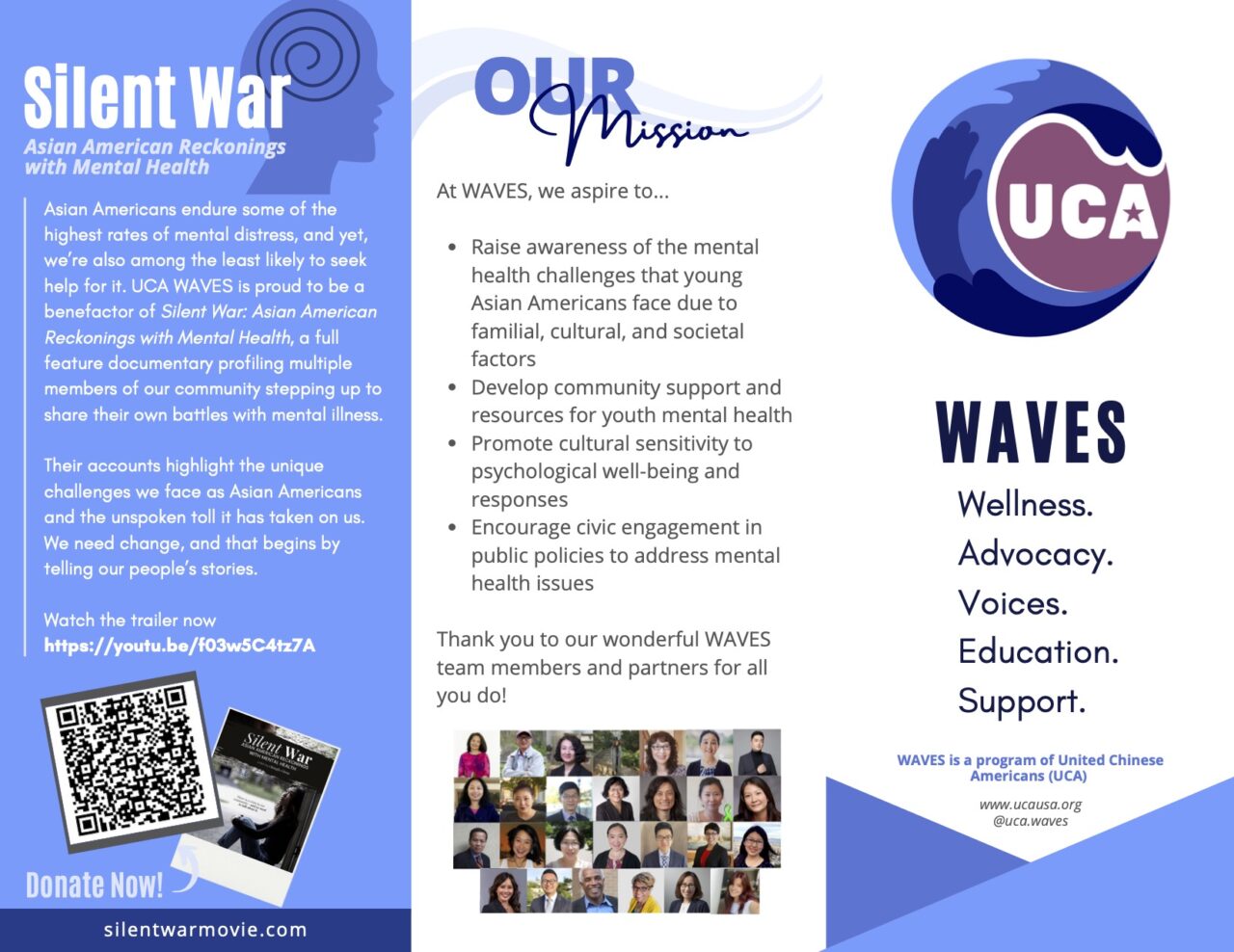 UCA WAVES program recently received a four-year training grant (H79SM084431), Mental Health First Aid in Chinese Americans (MHFA-CA)